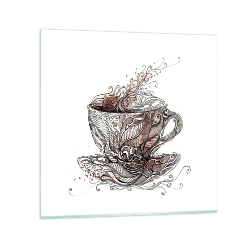 Tablou pe sticlă - Ceaiul este bun pentru orice - 40x40 cm