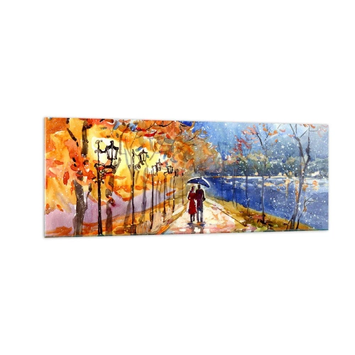 Tablou pe sticlă - Împreună până la limita de timp - 140x50 cm