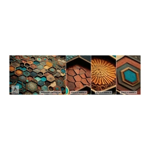 Mostră de Tapet Standard Eco - Ornamente arabe - o variație - cub, Mozaic, Model - 100x30 cm