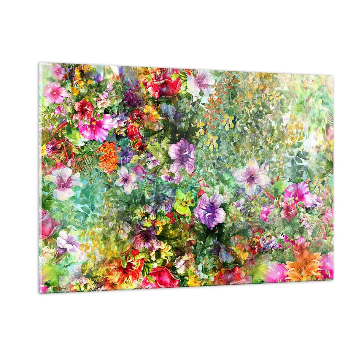 Tablou pe sticlă - Să ne pierdem în flori - 120x80 cm