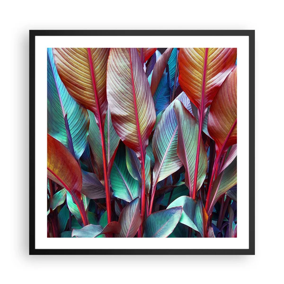 Poster în ramă neagră - Tufiș colorat - 60x60 cm