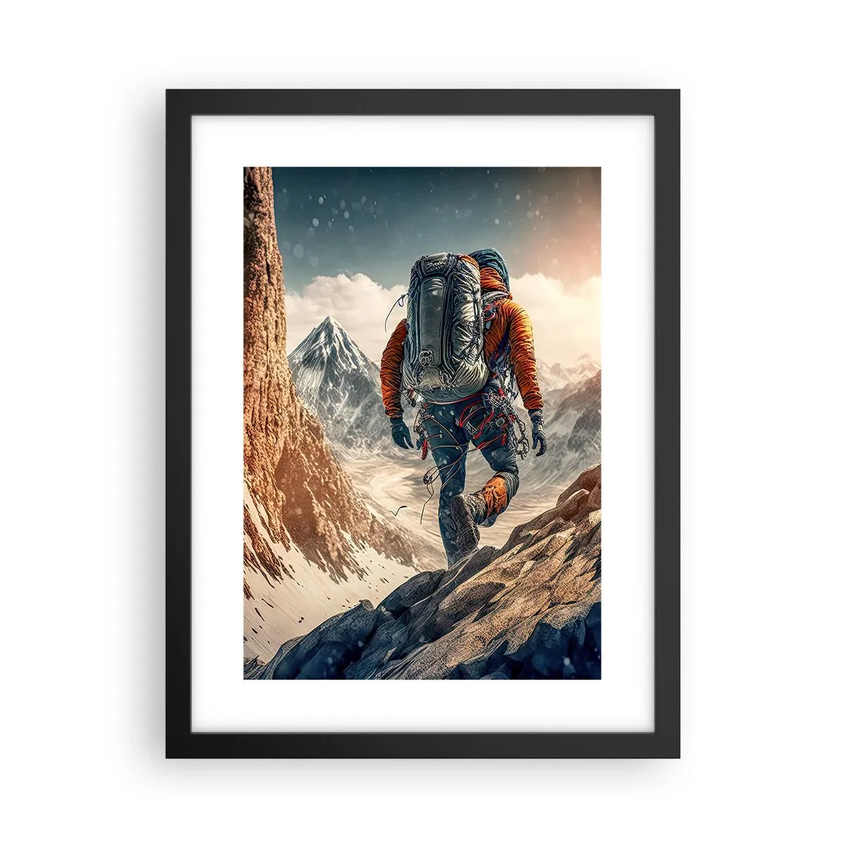 Poster în ramă neagră - Războinic singuratic - 30x40 cm