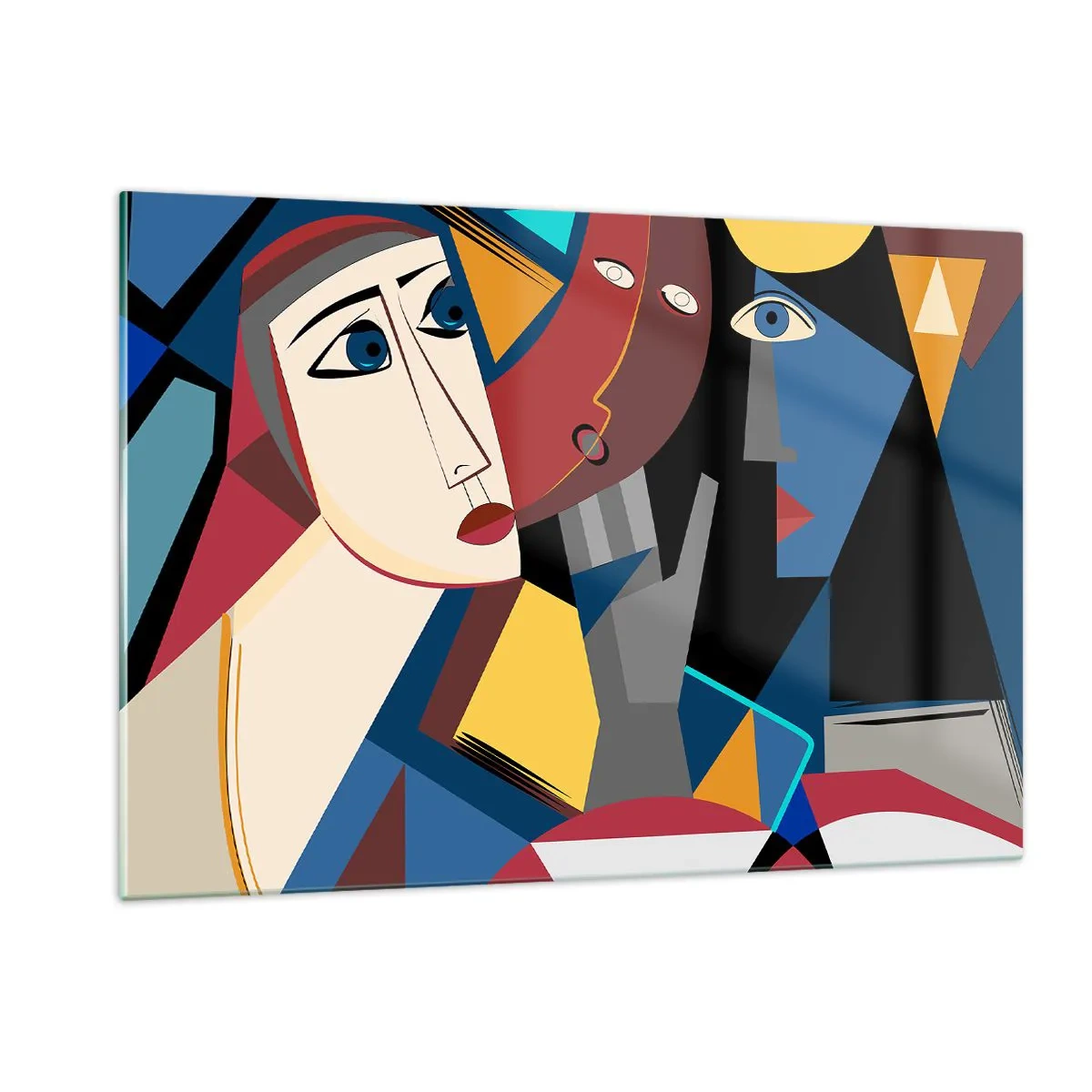 Tablou pe sticlă - Discuția cubiștilor - 120x80 cm