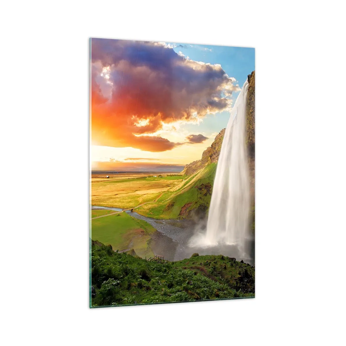 Tablou pe sticlă - Vara plină de Islanda - 70x100 cm