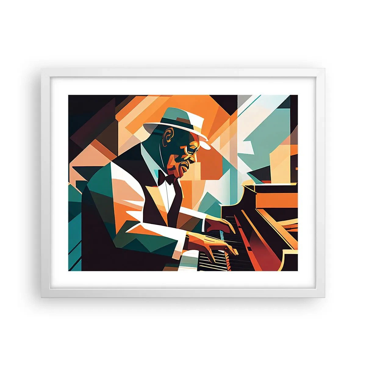 Poster în ramă albă - Numai jazz - 50x40 cm