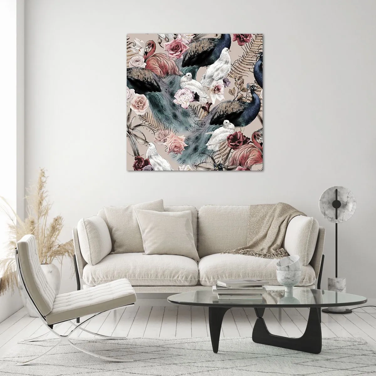 Tablou pe sticlă - În grădina palatului - 60x60 cm