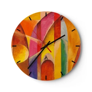 Ceas de perete - Ceas pe sticlă - Catedrala Soarelui - 40x40 cm