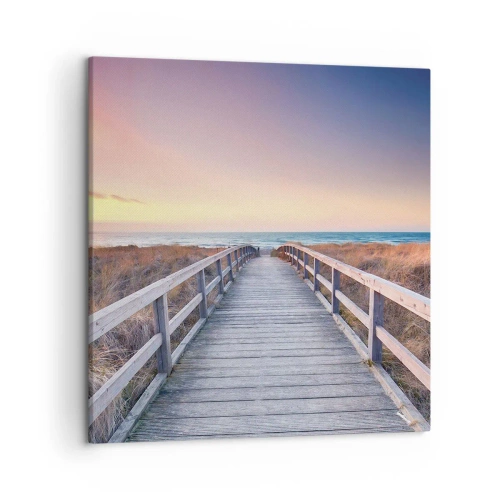 Tablou pe pânză - Aurora baltică de seară - 50x50 cm