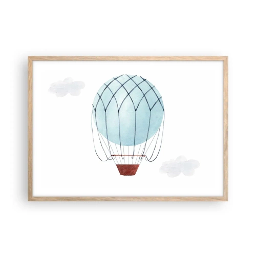 Poster în ramă de stejar deschis - Complet în nori - 70x50 cm