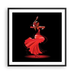 Poster în ramă neagră - Spiritul înflăcărat al flamenco-ului - 60x60 cm