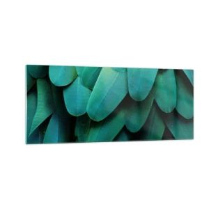 Tablou pe sticlă - Precizia naturii papagalicești - 100x40 cm