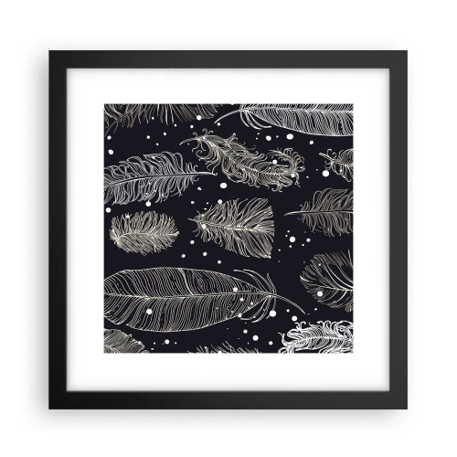 Poster în ramă neagră - Dantelă cu pene - 30x30 cm