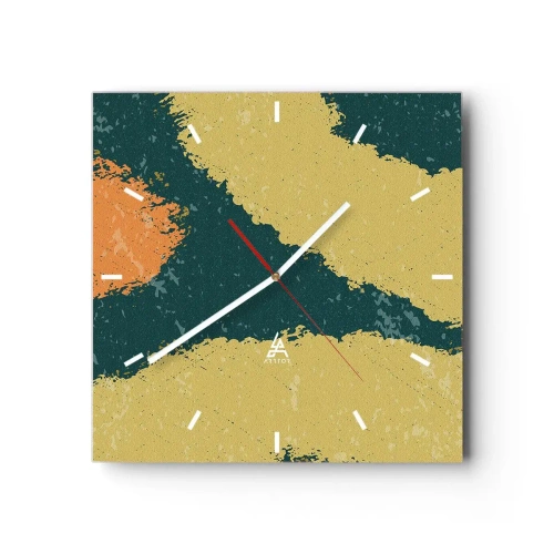 Ceas de perete - Ceas pe sticlă - Abstracție - în slow motion - 30x30 cm