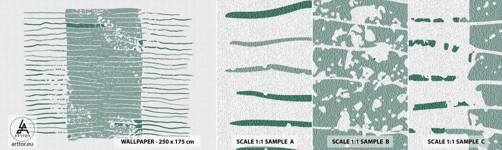 Mostră de Tapet Standard Eco - Abstracție marină - Minimalism, Pastel, Hipster - 100x30 cm
