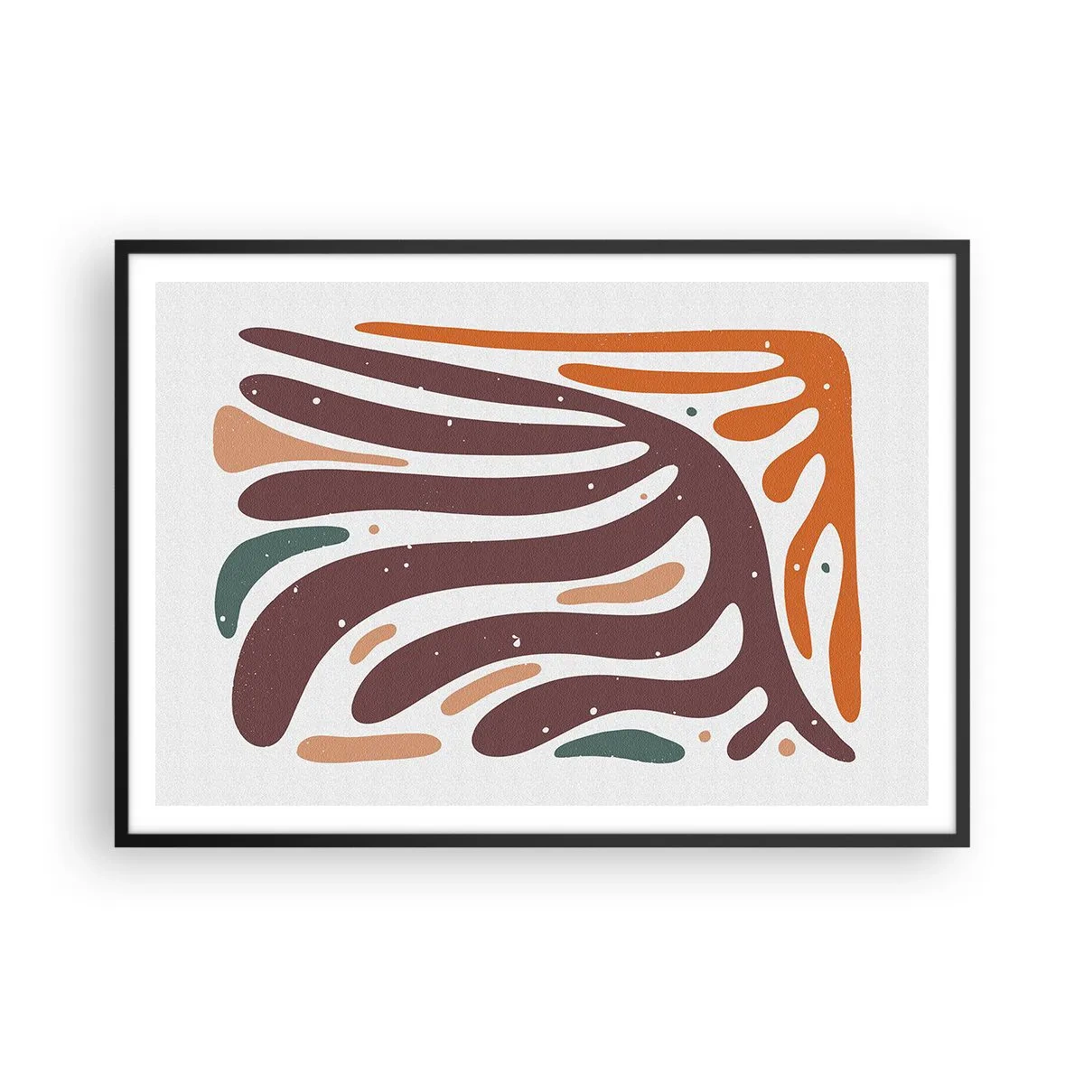 Poster în ramă neagră - Compoziție organică radială - 100x70 cm