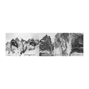 Mostră tapet Premium Canvas - Amenințarea crestei de granit - Peisaj, Munţi, Alpi - 100x30 cm