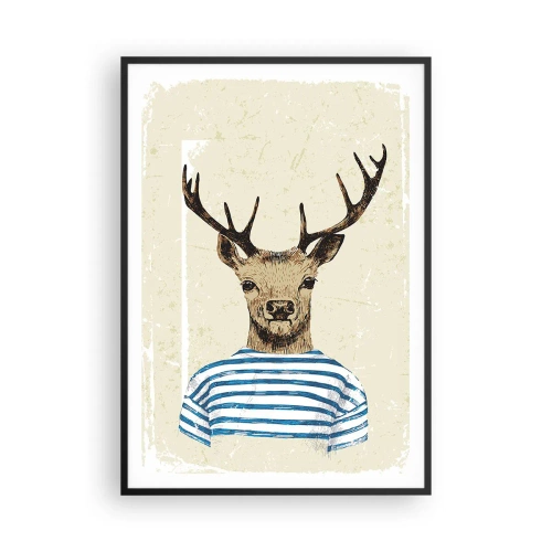 Poster în ramă neagră - Pentru că îmi plac cămășile cu dungi! - 70x100 cm