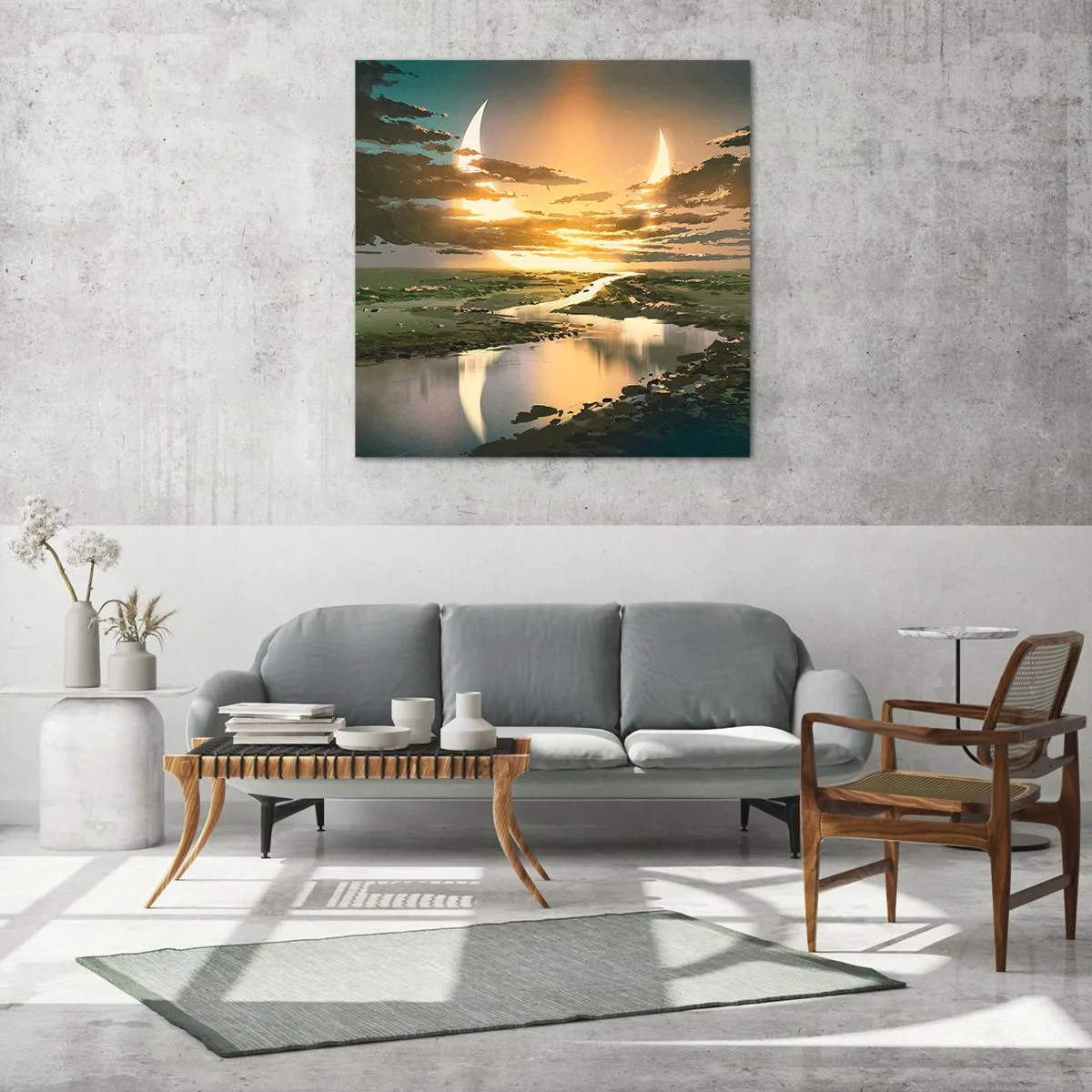 Tablou pe sticlă - Undeva într-o galaxie foarte, foarte îndepărtată - 40x40 cm