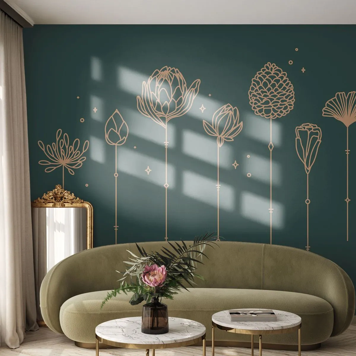 Tapet Premium Sand - Familia IERBEscu - Flori, Art Deco, Minimalist - 500x350 cm