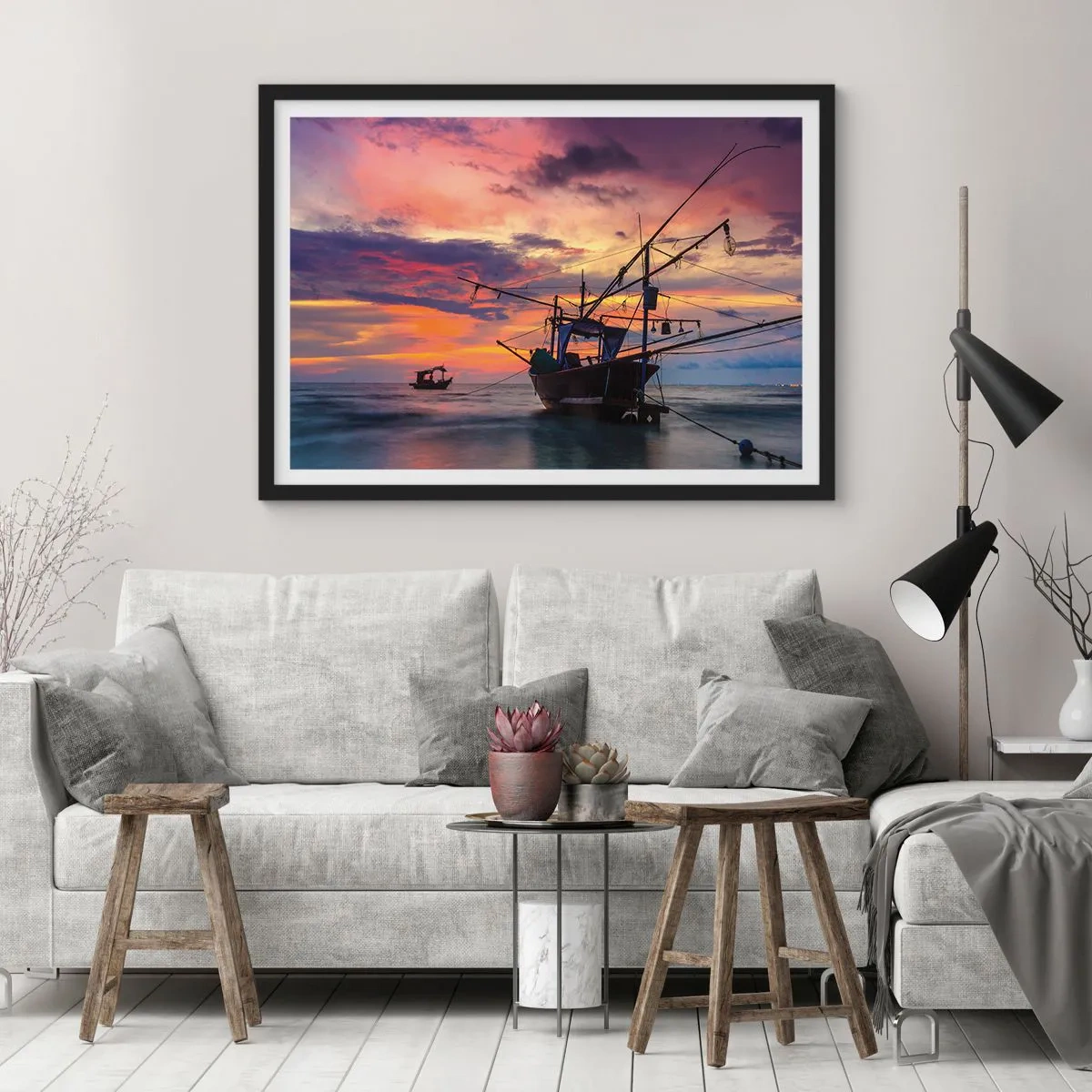 Poster în ramă neagră - O seară exotică - 100x70 cm