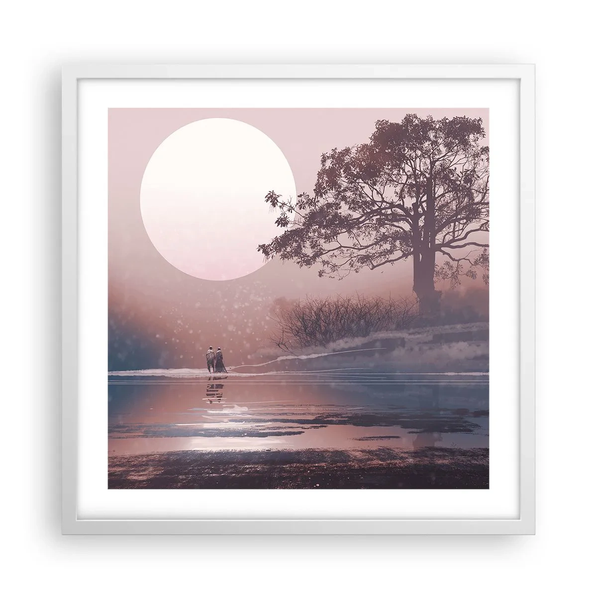 Poster în ramă albă - Minuni nocturne - 50x50 cm