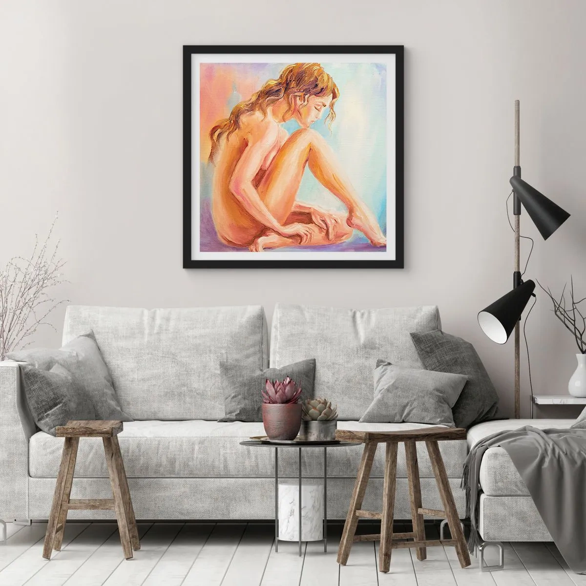 Poster în ramă neagră - Gest de tinerețe - 30x30 cm
