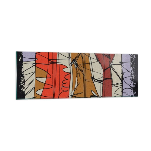 Tablou pe sticlă - Compoziție spontană - 90x30 cm