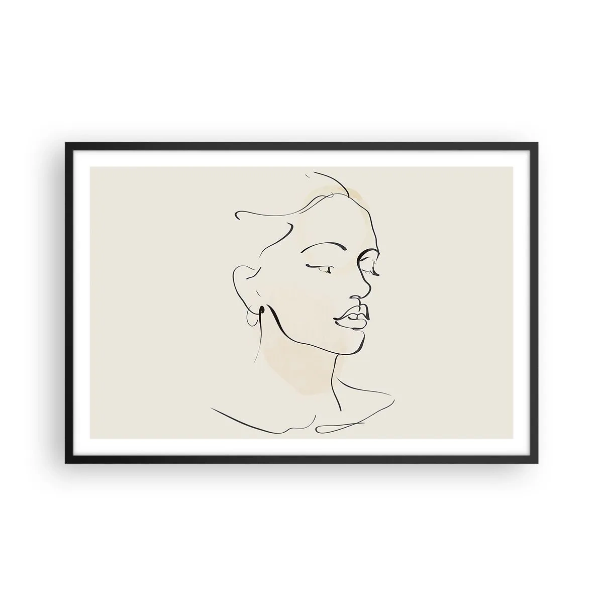 Poster în ramă neagră - Cu o linie sigură - 91x61 cm