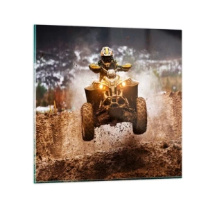 Tablou pe sticlă - No risk no fun - 40x40 cm