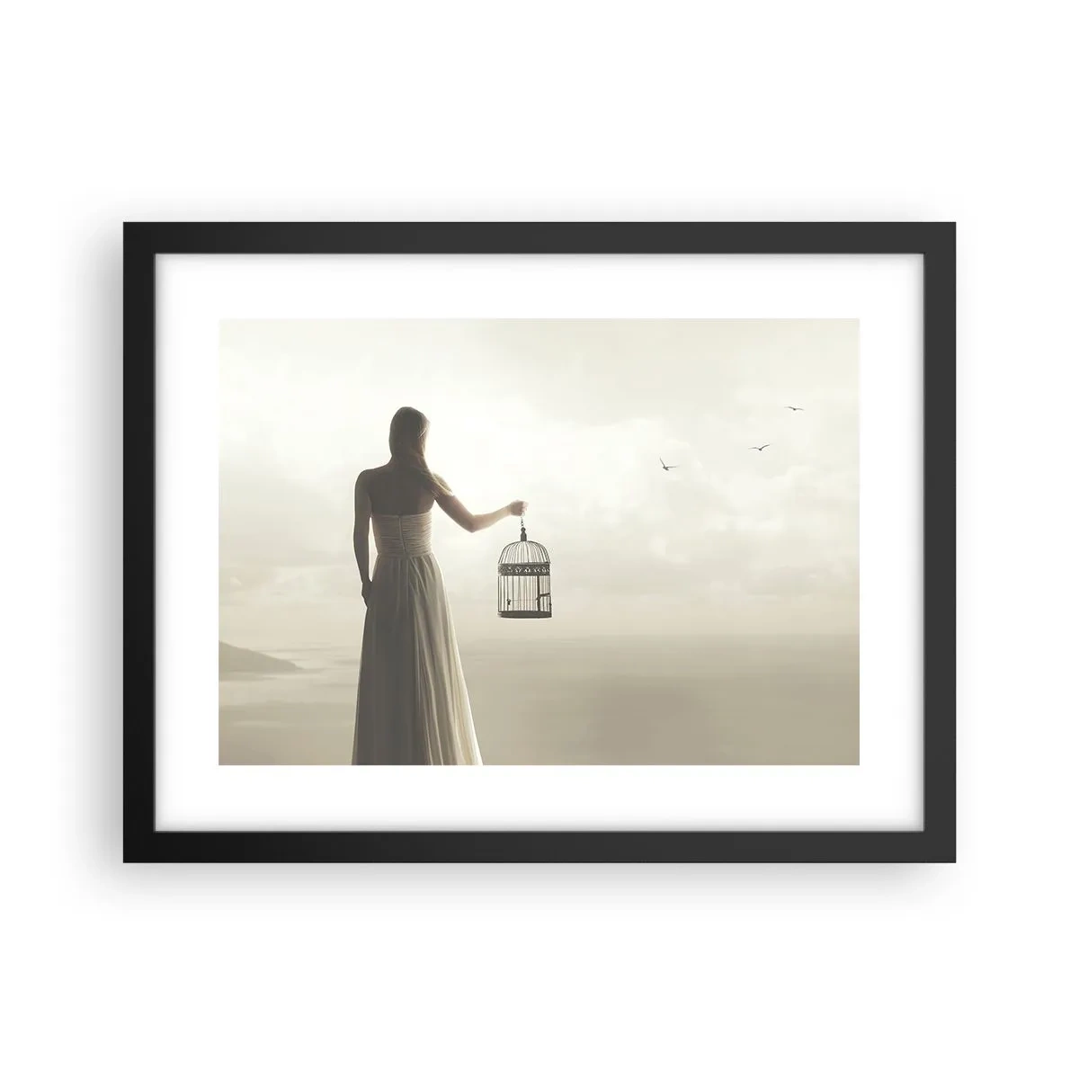 Poster în ramă neagră - Fii liberă - 40x30 cm