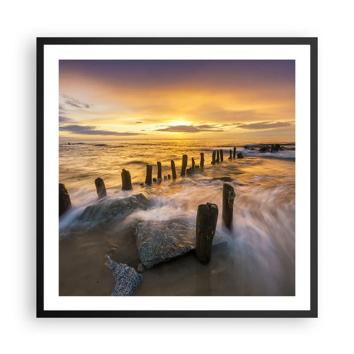 Poster în ramă neagră - Frumusețe brută a mării - 60x60 cm