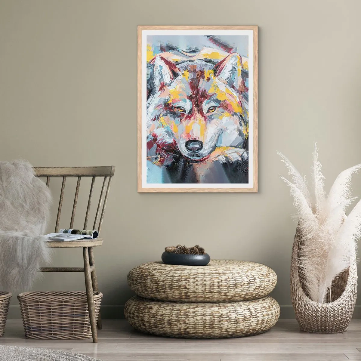 Poster în ramă de stejar deschis - Pace pentru cel drag - 70x100 cm