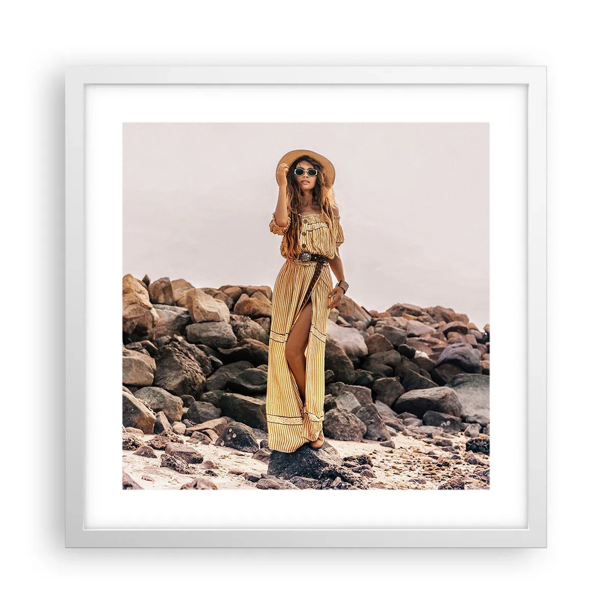 Poster în ramă albă - Magia pietrelor - 40x40 cm