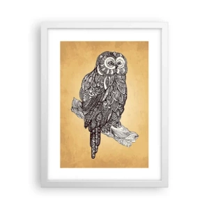 Poster în ramă albă - Ornamente complicate de înțelepciune - 30x40 cm