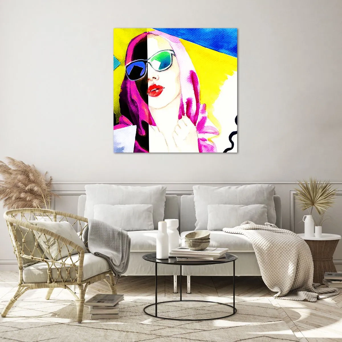 Tablou pe sticlă - Nu sunt albă și nu sunt neagră - 70x70 cm