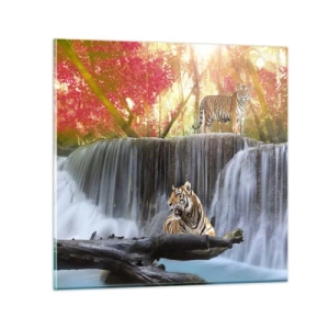 Tablou pe sticlă - Peisaj suprarealist    - 30x30 cm