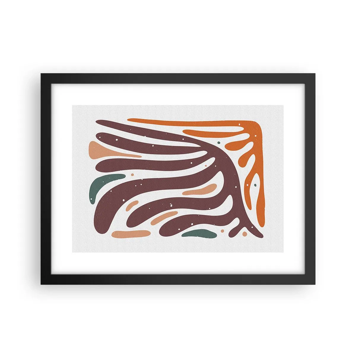 Poster în ramă neagră - Compoziție organică radială - 40x30 cm