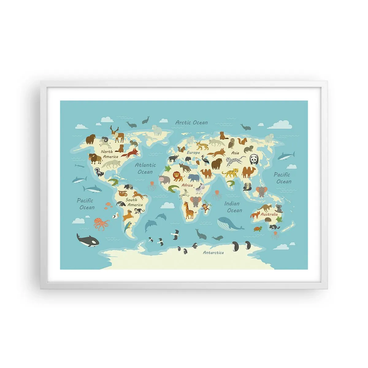 Poster în ramă albă - Vecini buni - 70x50 cm