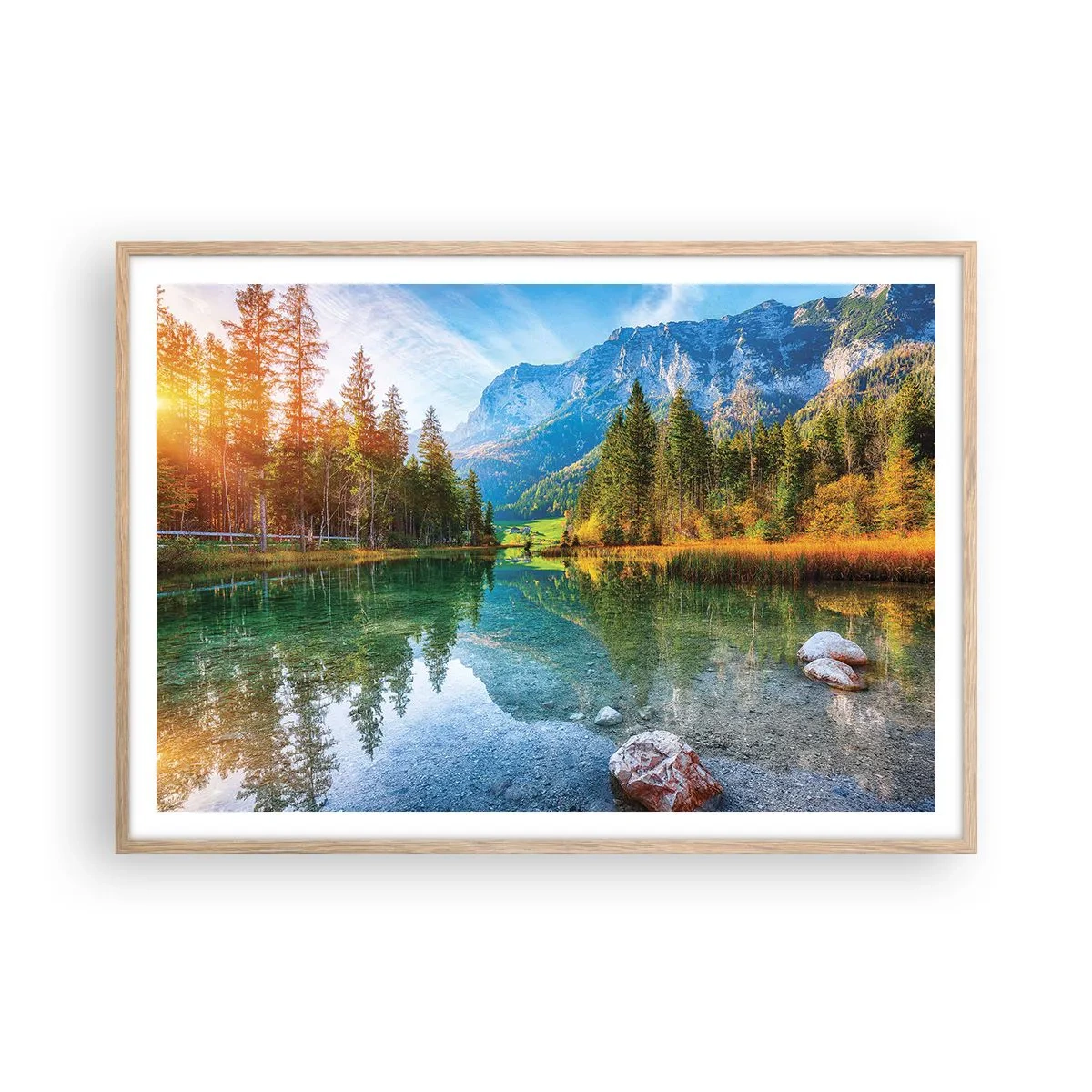 Poster în ramă de stejar deschis - Blândețea toamnei - 100x70 cm