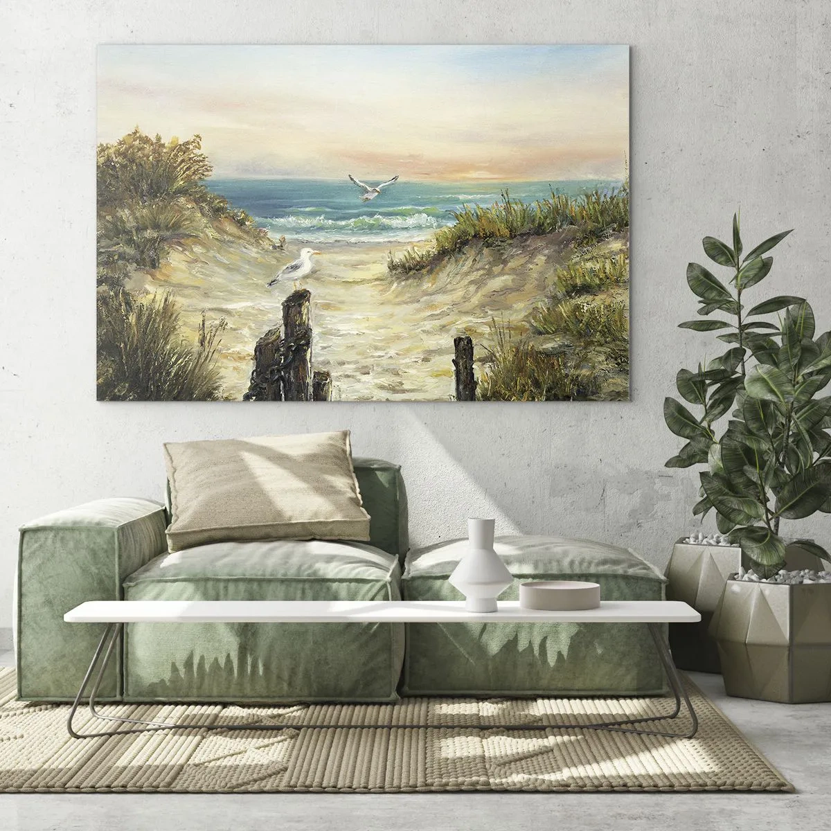 Tablou pe sticlă - Refugiu fără vânt - 70x50cm - Retragere fără vânt - Decorațiune modernă pentru perete pentru living și dormitor ARTTOR