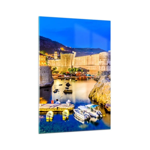 Tablou pe sticlă - O noapte luminoasă pe Marea Adriatică - 70x100 cm