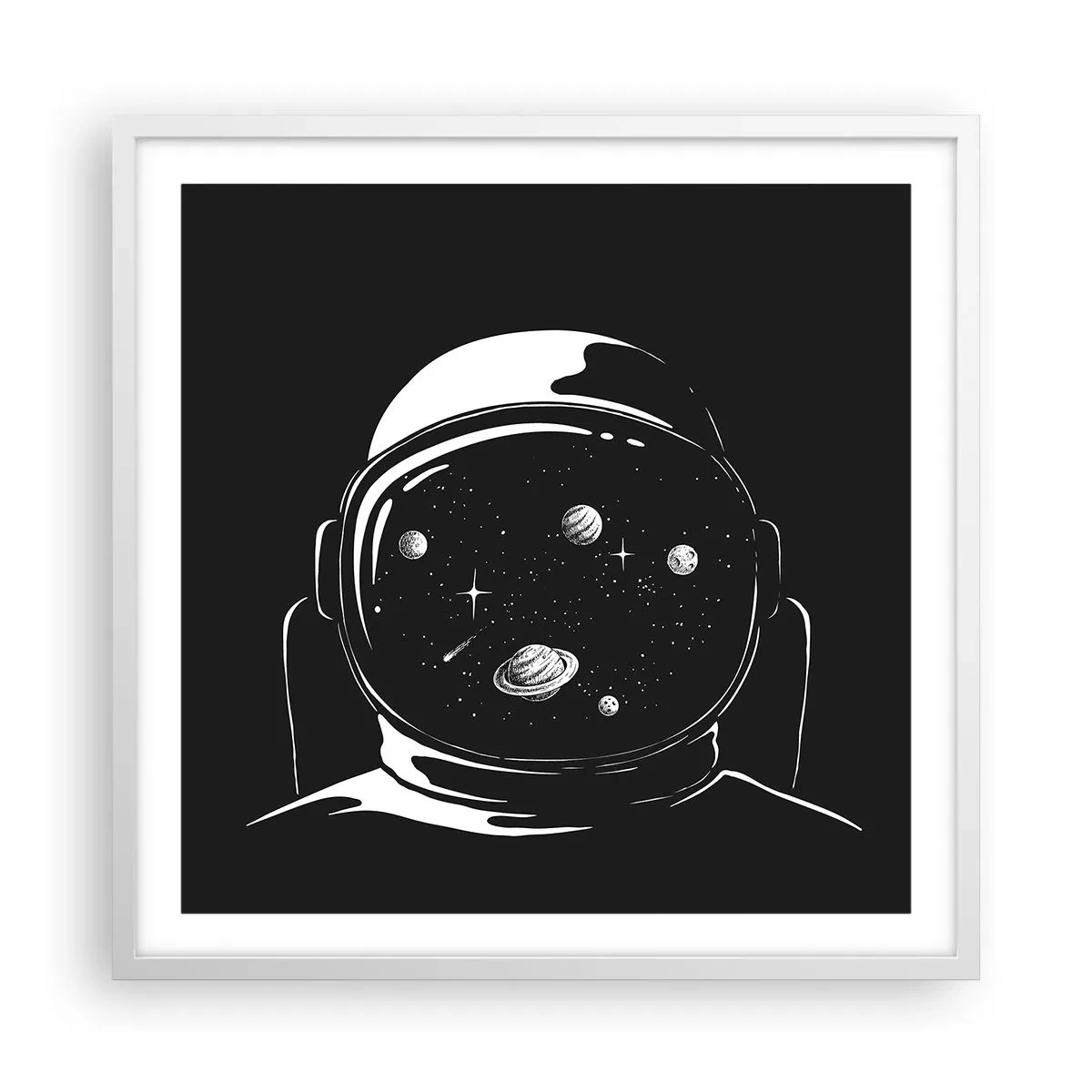 Poster în ramă albă - Mișto priveliște - 60x60 cm