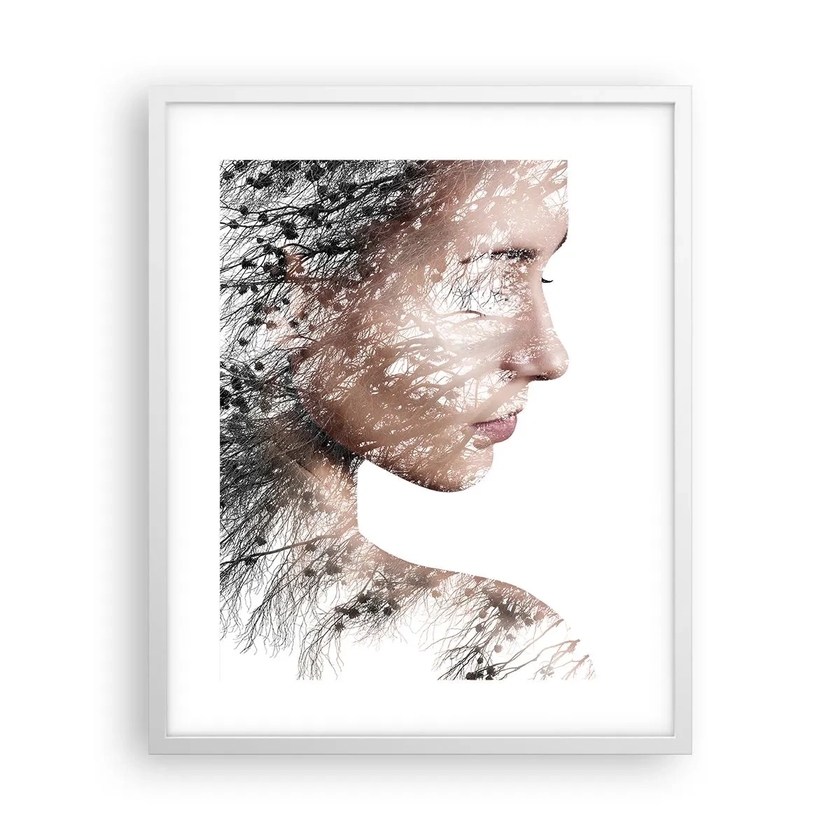 Poster în ramă albă - Spiritul pădurii - 40x50 cm