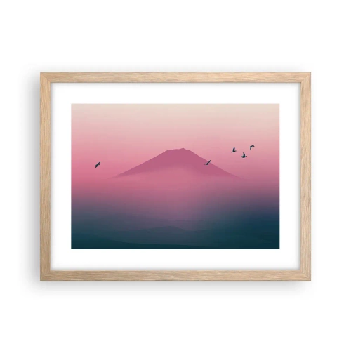 Poster în ramă de stejar deschis - Călători deasupra norilor - 40x30 cm
