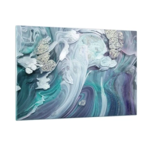 Tablou pe sticlă - Râuri de albastru - 120x80 cm