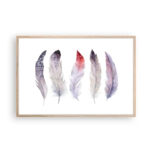 Poster în ramă de stejar deschis - Delicate ca o ceață multicoloră - 91x61 cm
