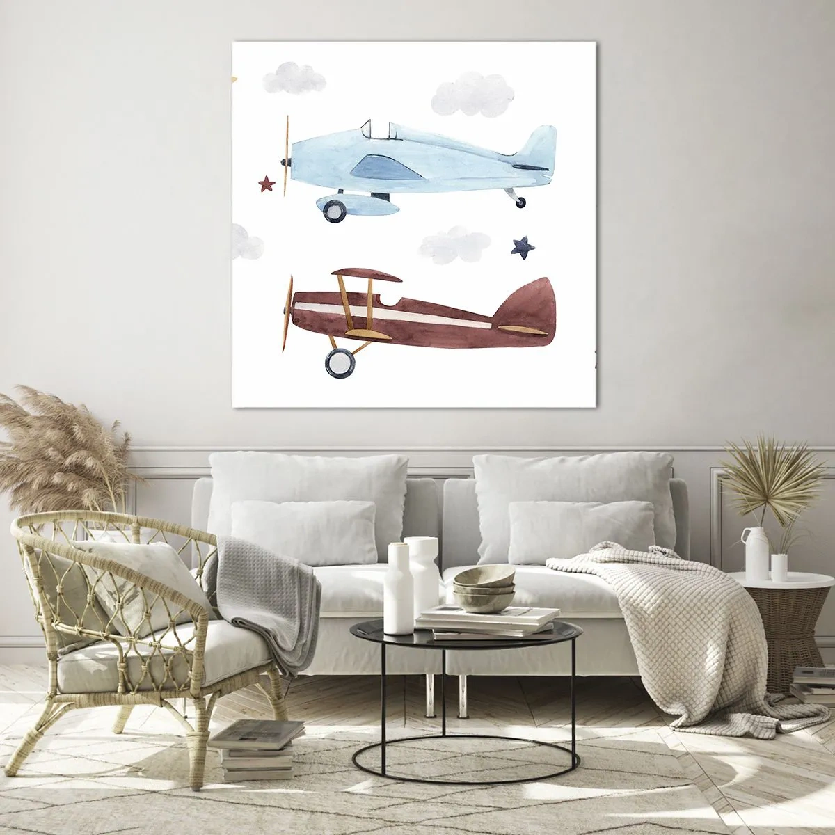 Tablou pe sticlă - Domnule Pilot, vă așteptăm! - 70x70 cm