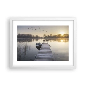 Poster în ramă albă - O să mă întorc în curând - 40x30 cm