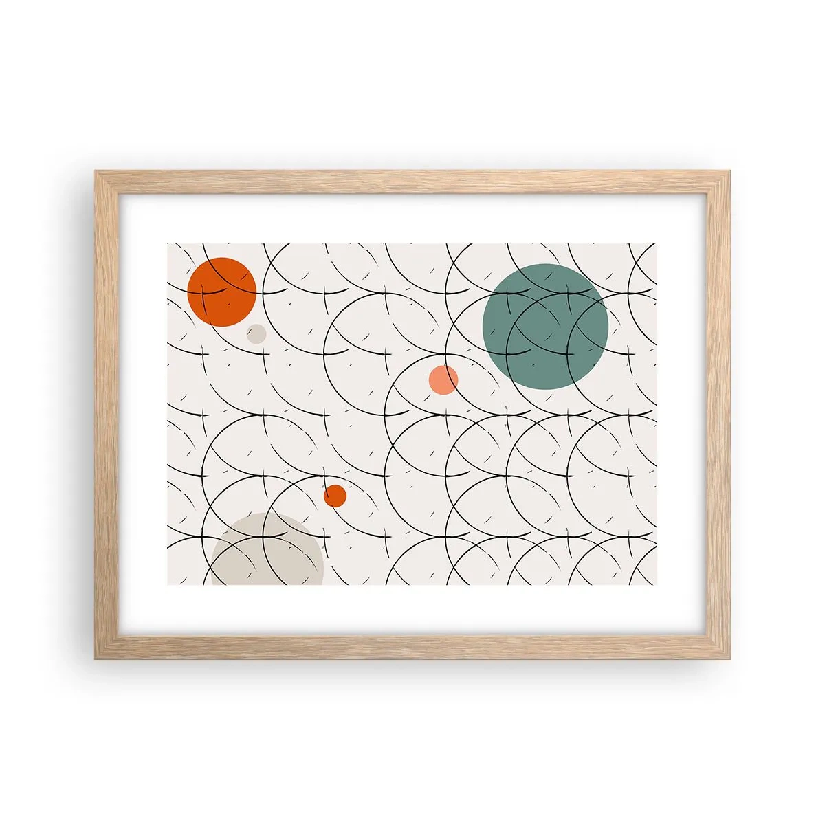 Poster în ramă de stejar deschis - În spiritul pop-art - 40x30 cm