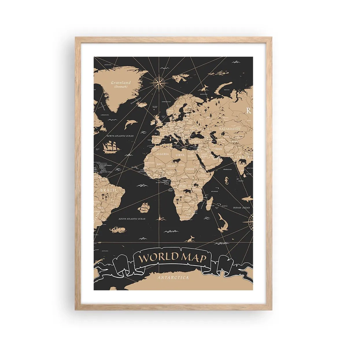 Poster în ramă de stejar deschis - Limitele lumii mele - 50x70 cm